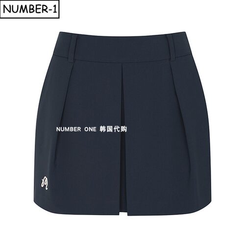 韩国代购malbon高尔夫球服26年女秋季纯色徽标口袋侧拉链褶皱裙裤