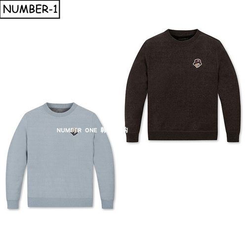 韩国代购golden bear高尔夫球服25年男冬徽标圆领长袖柔软套头衫