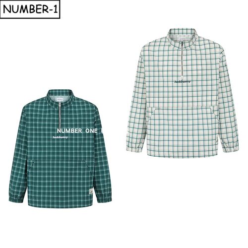 韩国代购pearly gates高尔夫球服26年男春格纹半拉链小高领套头衫