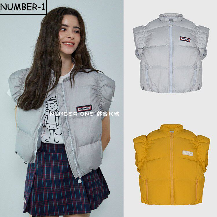 韩国代购kandini高尔夫球服24年女冬加厚保暖纯色羽绒无袖外套