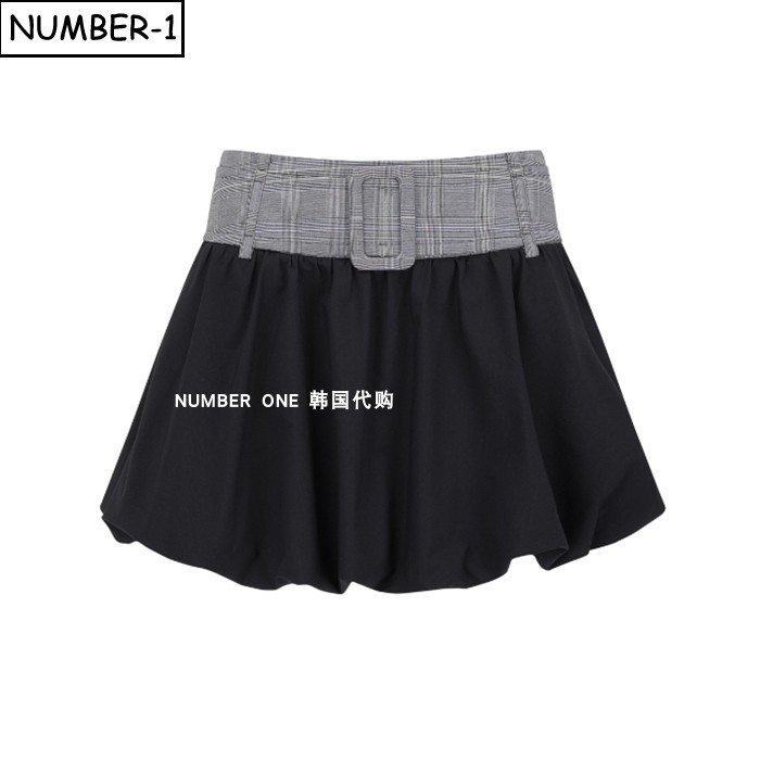 韩国代购master bunny高尔夫球服26年女秋拼色徽标口袋侧拉链短裙