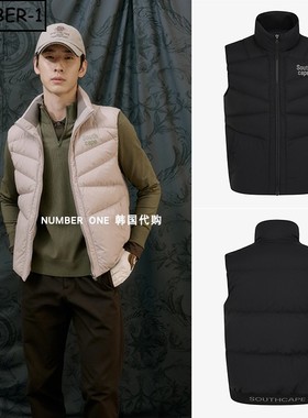 韩国代购southcape高尔夫球服25年男冬徽标口袋高领防风保暖上衣