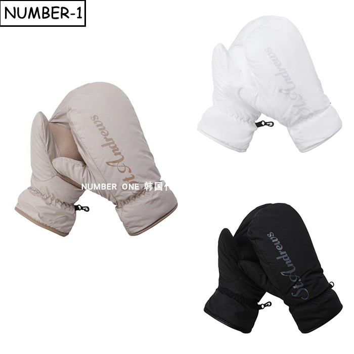 韩国代购st andrews高尔夫手套25年女冬纯色徽标加垫保暖双手手套