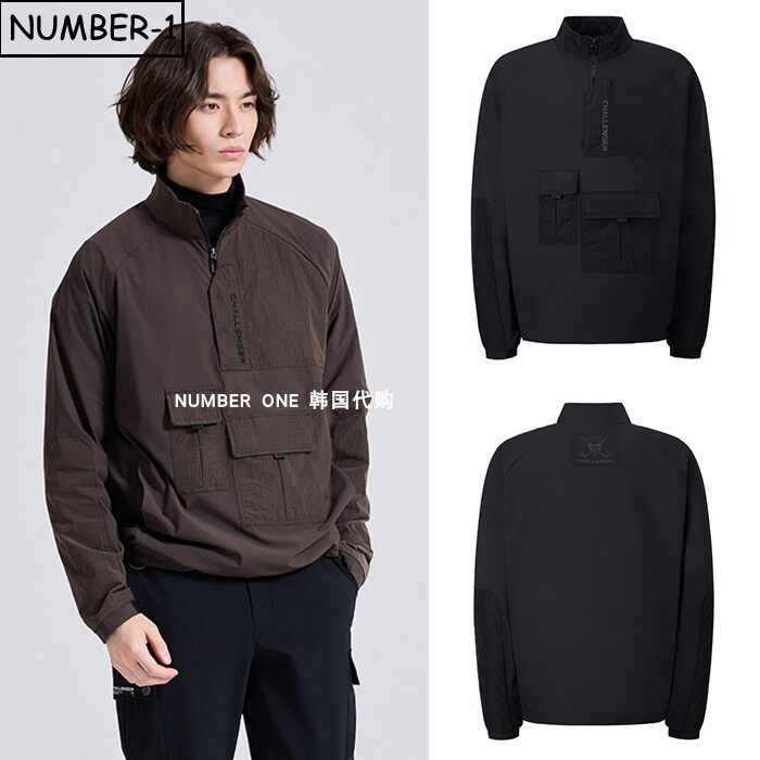 韩国代购challenger高尔夫球服25年男秋冬半拉链小高领长袖套头衫