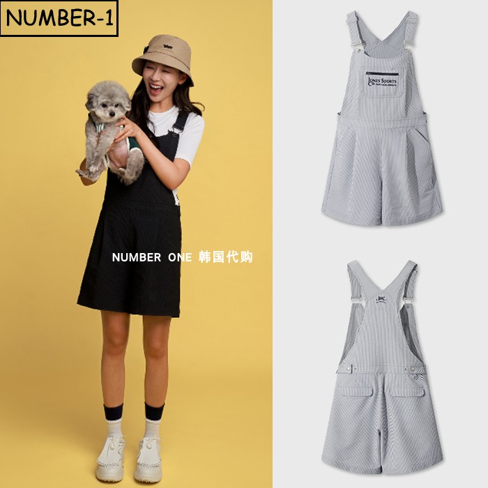 韩国代购waac高尔夫球服26年女夏季纯色徽标泡泡纱凉感背带连体衣