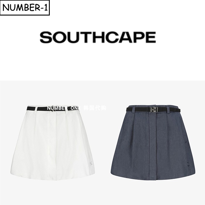 韩国代购southcape高尔夫球服26年女夏可拆卸腰带徽标符号半身裙