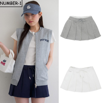 韩国代购pivvee高尔夫球服26年女款春季纯色透气舒适户外运动短裙