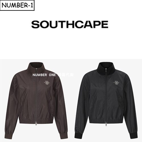 韩国代购southcape高尔夫球服26年女秋季徽标口袋小高领长袖夹克