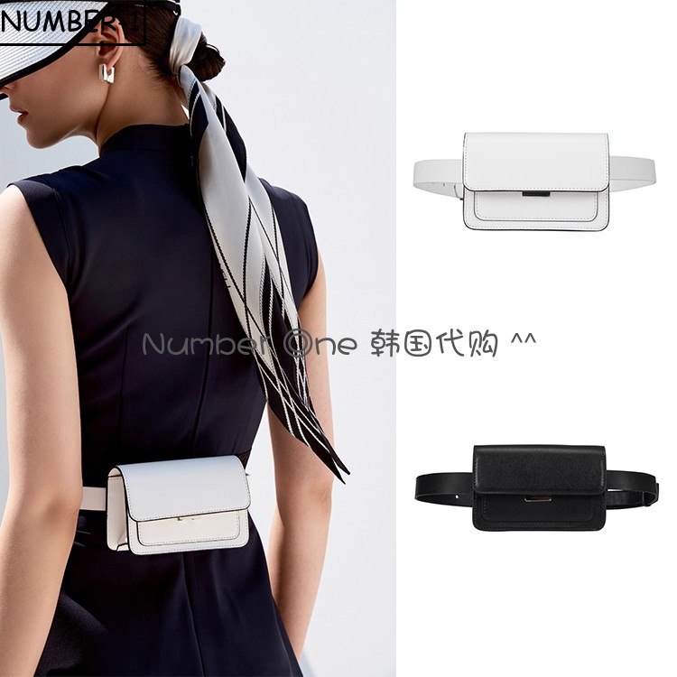 韩国代购ANELL高尔夫球包23年女夏季方形翻盖涂层球袋包运动腰包