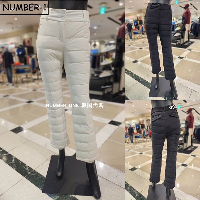 韩国代购master bunny高尔夫球服25年女冬季徽标侧口袋鹅绒微喇裤