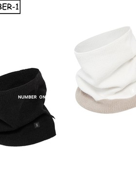 韩国代购w angle高尔夫配饰25年男秋冬季纯色徽标毛绒保暖护颈套