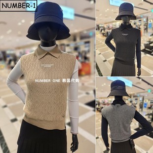 金属徽标翻领无袖 bunny高尔夫球服25年女冬季 背心 master 韩国代购