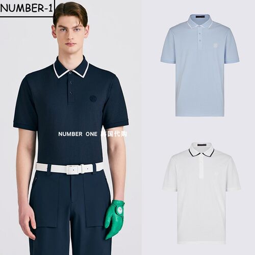 韩国代购GFORE高尔夫球服26年男款夏季透气轻质百搭翻领半袖上衣