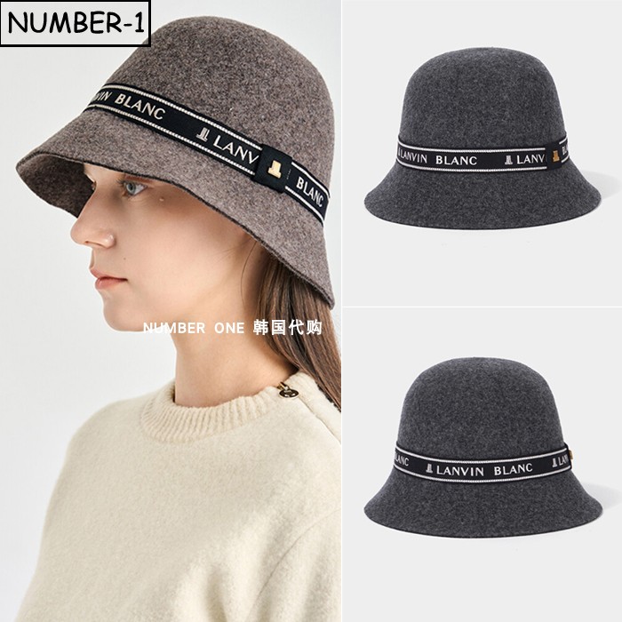 韩国代购高尔夫球帽25年女冬季纯色徽标符号羊毛保暖渔夫帽休闲帽