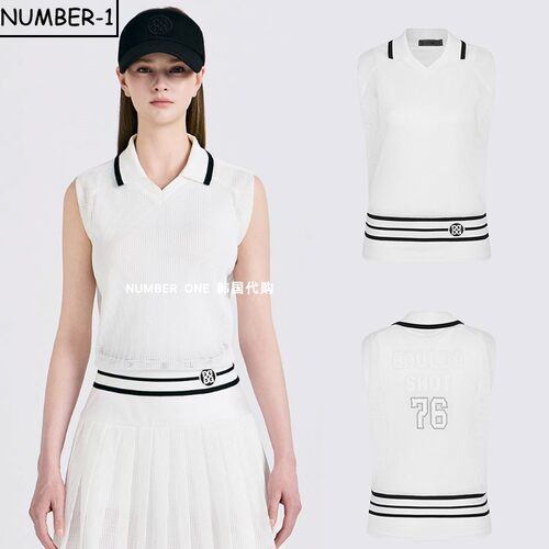 韩国代购GFORE 高尔夫球服26年女款秋季柔软弹力轻质运动半袖上衣