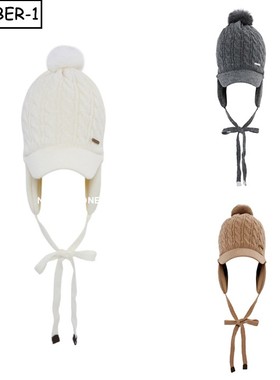 韩国代购w angle高尔夫球帽25年女冬纯色针织暖耳罩保暖帽运动帽