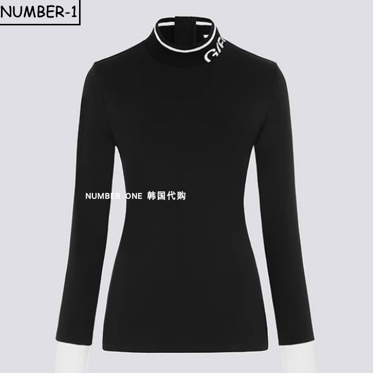 韩国代购GFORE高尔夫球服26年女款秋季时尚纯色半拉连长袖上衣