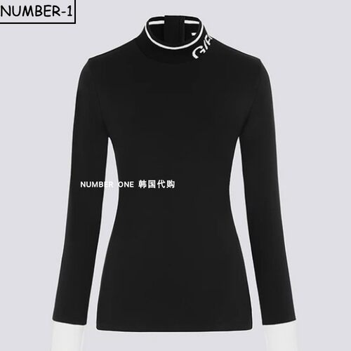 韩国代购GFORE高尔夫球服26年女款秋季时尚纯色半拉连长袖上衣