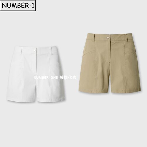 韩国代购waac高尔夫球服26年女夏纯色徽标符号侧口袋运动裤半身裤