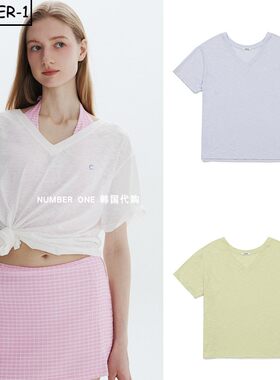 韩国代购CLOVE 2026年女款夏季简约纯色轻质透气半袖T恤