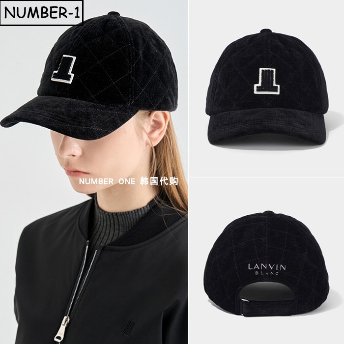 韩国代购高尔夫球帽25年女冬纯色徽标符号天鹅绒柔软运动帽休闲帽