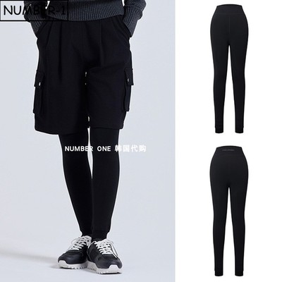 韩国代购challenger高尔夫球服25年女冬季纯色徽标修身保暖打底裤