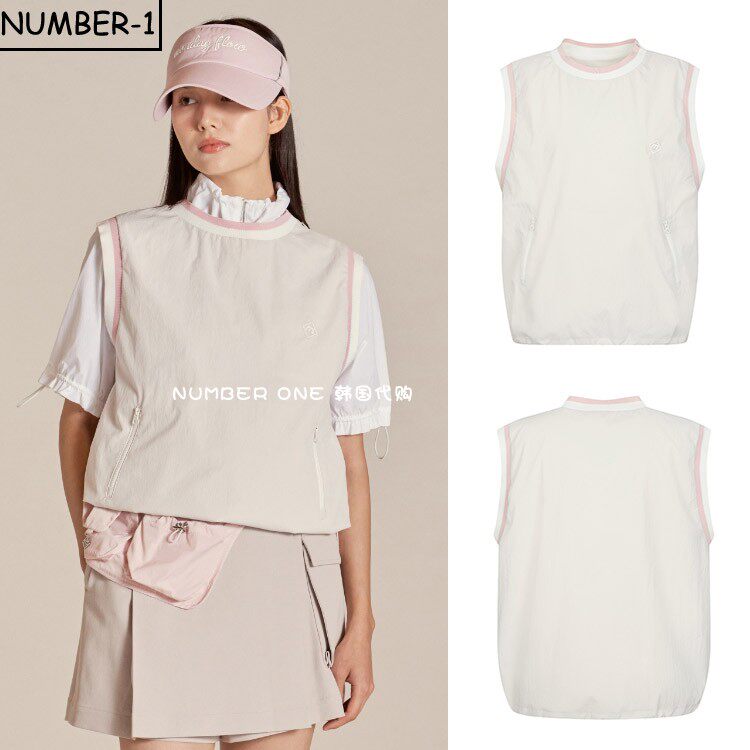 折扣韩国代购MONDAY FLOW高尔夫球服女秋冬时尚叠穿无袖马甲上衣