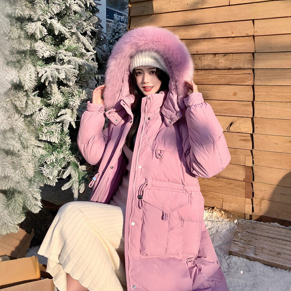 2025冬季新款时尚收腰显瘦大码可200斤长款连帽90%白鸭绒羽绒服女,女装/女士精品,大码羽绒服,淘宝优惠券,粉丝福利购,淘宝优惠卷