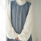 明制日常汉服比甲原创设计通勤款 文艺百搭 立领百迭裙马甲宽松薄款