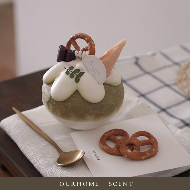 礼物抹茶绵绵冰原创小众香薰蜡烛