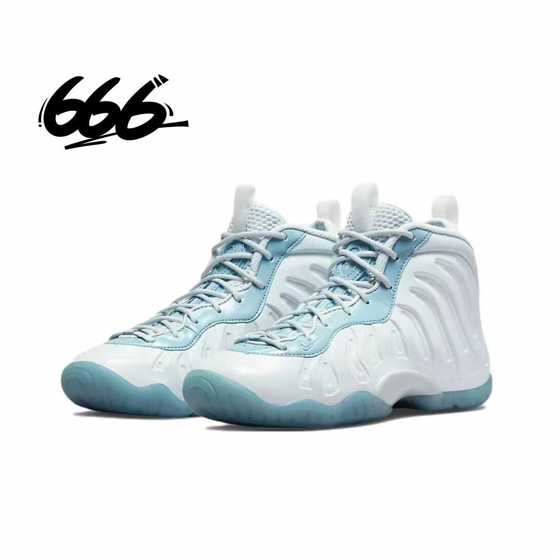 Nike/耐克 Little Posite One 白蓝女子复古喷泡篮球鞋DM1090-400