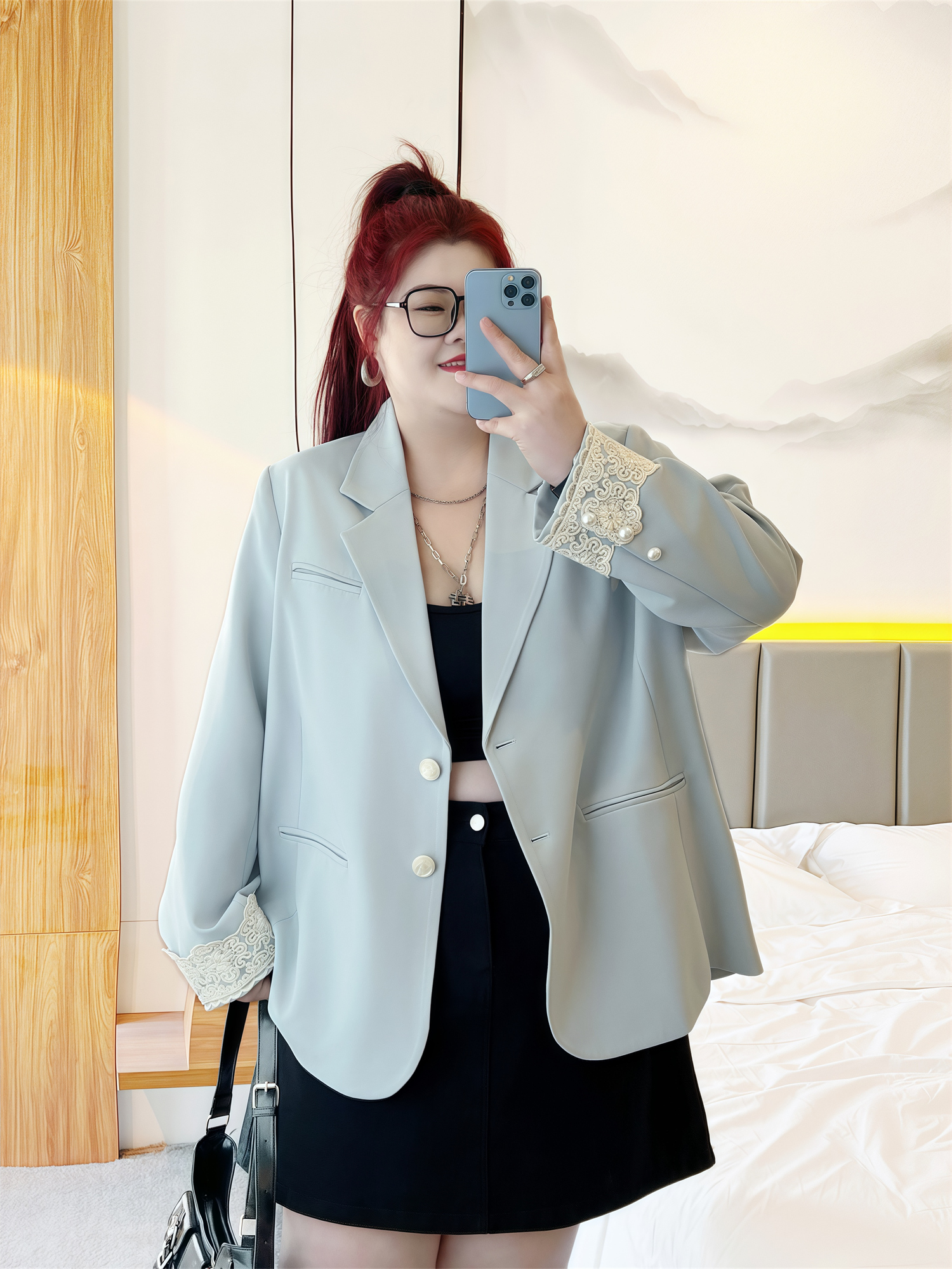 110kgPlus Size Women's Spring and Autumn New Internet Celebrity Fashion Small Fragrance Style Blazer Trendy