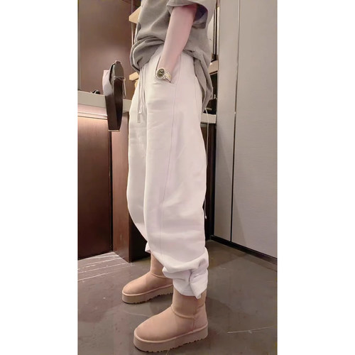 欧货加绒百搭显瘦长裤运动休闲裤