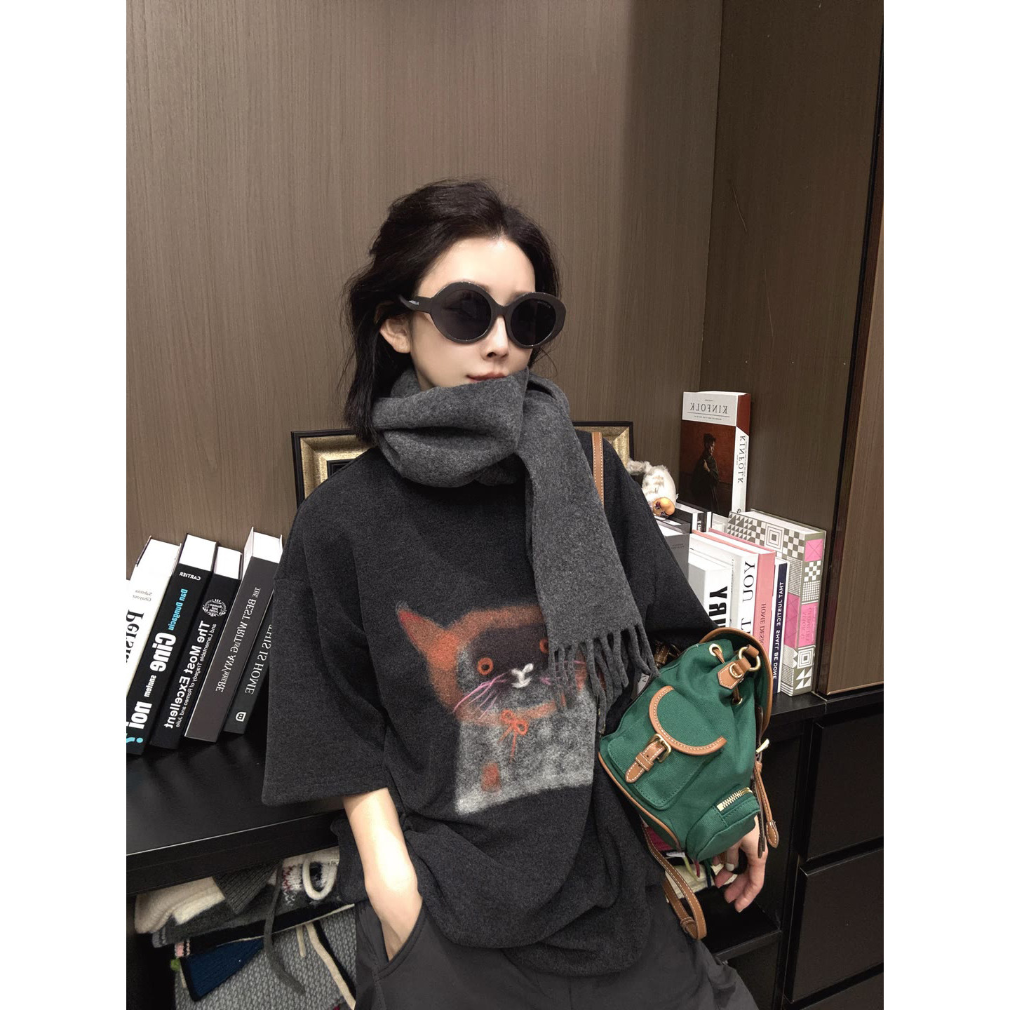 韩版2025秋冬新款慵懒风卡通图案短袖T恤女宽松休闲百搭套头上衣,女装/女士精品,T恤,淘宝优惠券,粉丝福利购,淘宝优惠卷