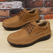 真皮宽头脚宽纯头层牛皮男鞋 羊公牛皮鞋 休闲鞋 磨砂户外男士 子 男款