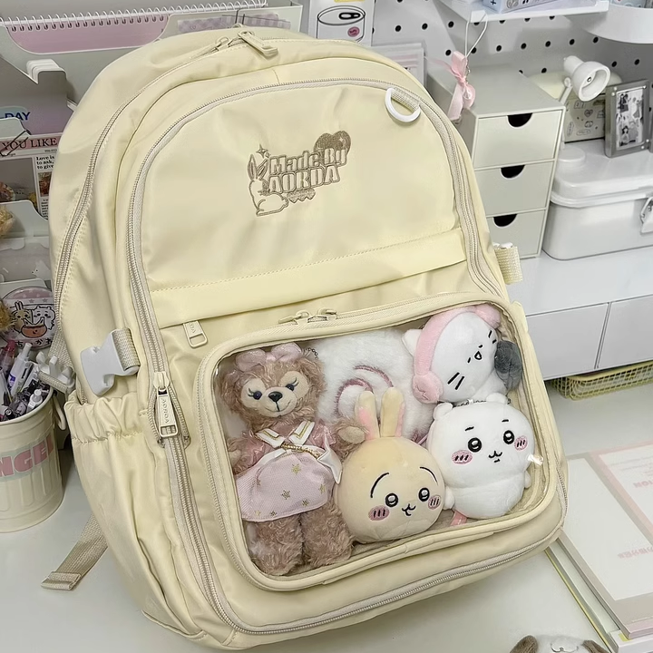 AORDA 可拆卸双肩大容量痛包i人e人多功能书包女初中生二次元娃包