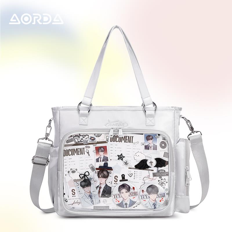 AORDA 双肩痛包大食量单肩通勤斜挎娃娃包托特包学生吧唧电脑包女