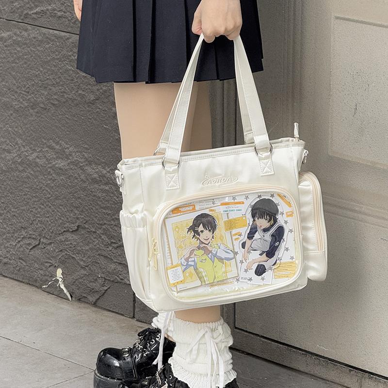 AORDA 日系小食量三用痛包谷子娃包透明双肩包斜跨托特包女学生党