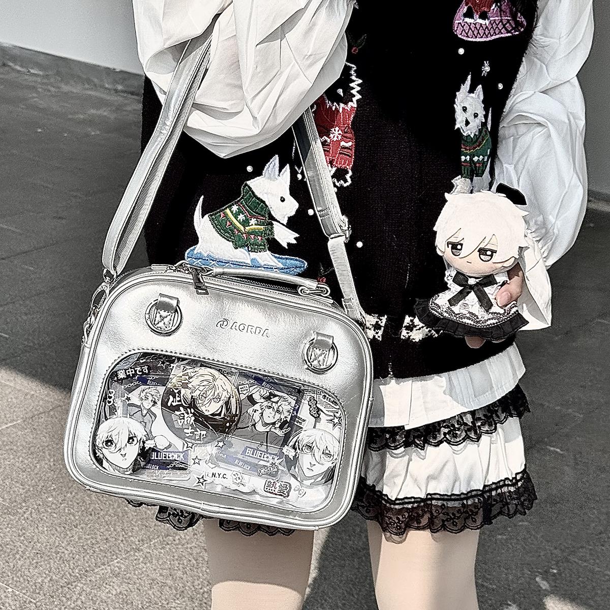 AORDA 高颜值三用娃娃收纳包外出双肩背包单肩斜挎二次元痛包女生