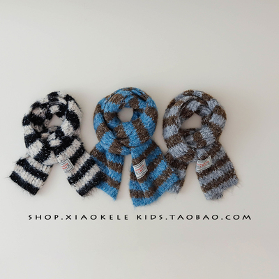 儿童围巾韩系拼色宝宝保暖围巾
