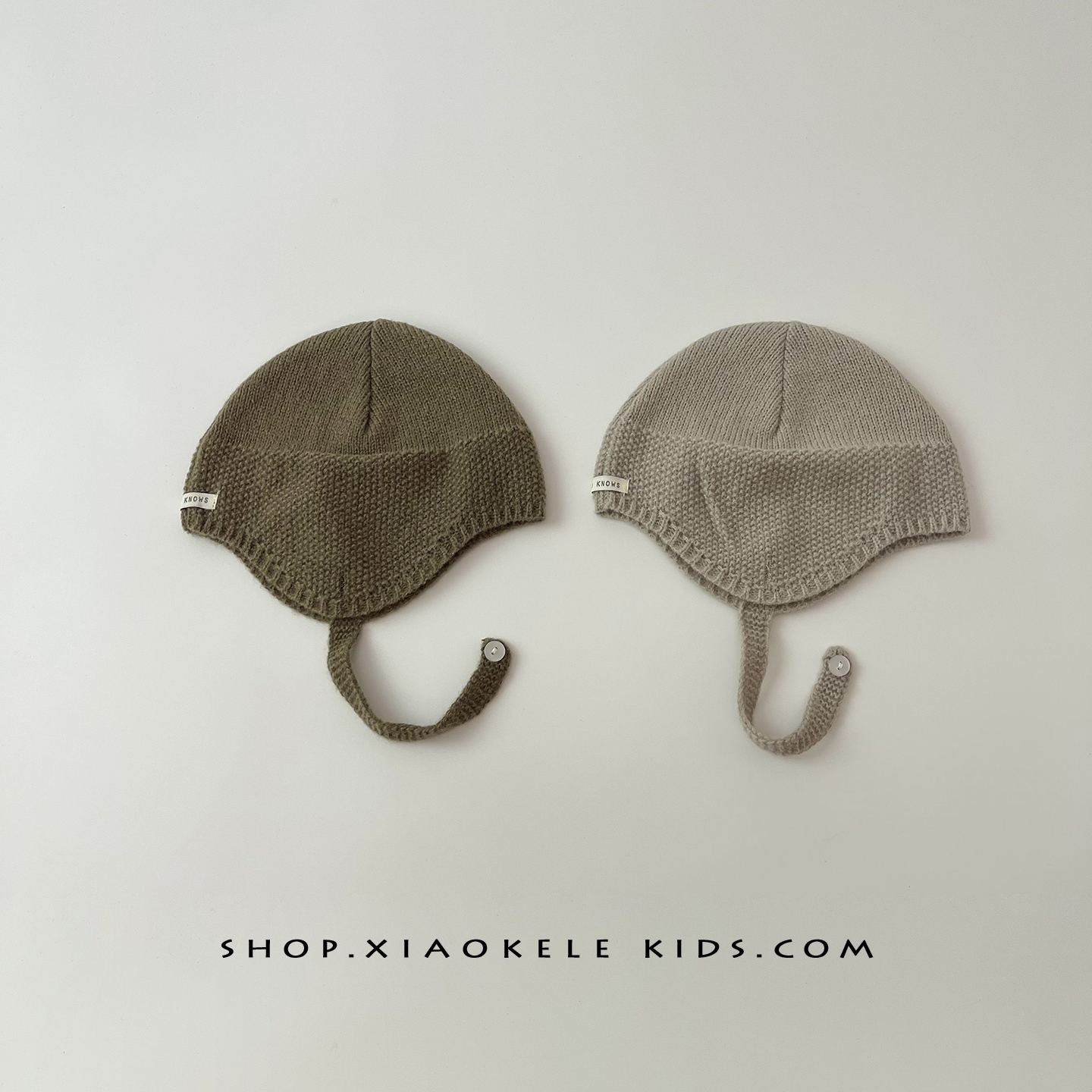 婴儿帽子秋冬保暖防风针织护耳帽