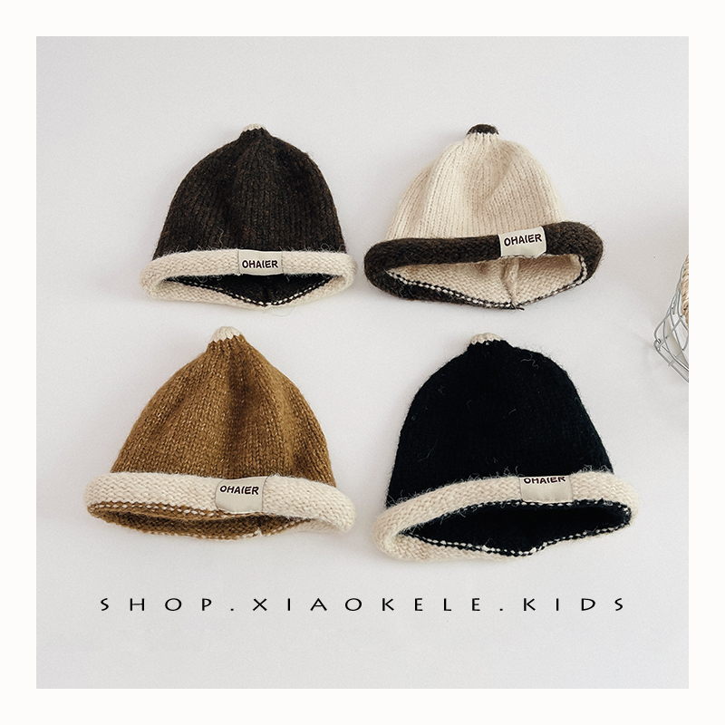 韩版宝宝针织瓜皮帽儿童毛线帽