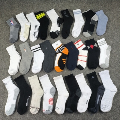 包邮男士毛巾底中筒运动保暖袜子