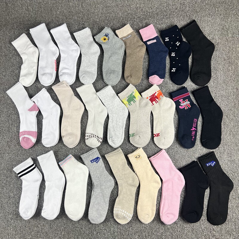 女子小腿中筒 毛巾底10双16.8元包邮运动街头潮简单款袜子福利装