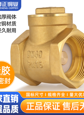 博正BZ4020黄铜止回阀单向阀丝扣软密封卧式水管硬密封止逆阀