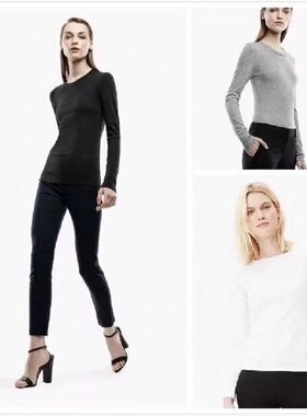 绍兴美代 Theory jackson 基础款圆领长袖T恤 G014532R 现SML