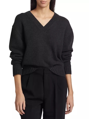 绍兴美代 Theory Cashmere V-Neck Sweater 黑色山羊绒针织衫毛衣