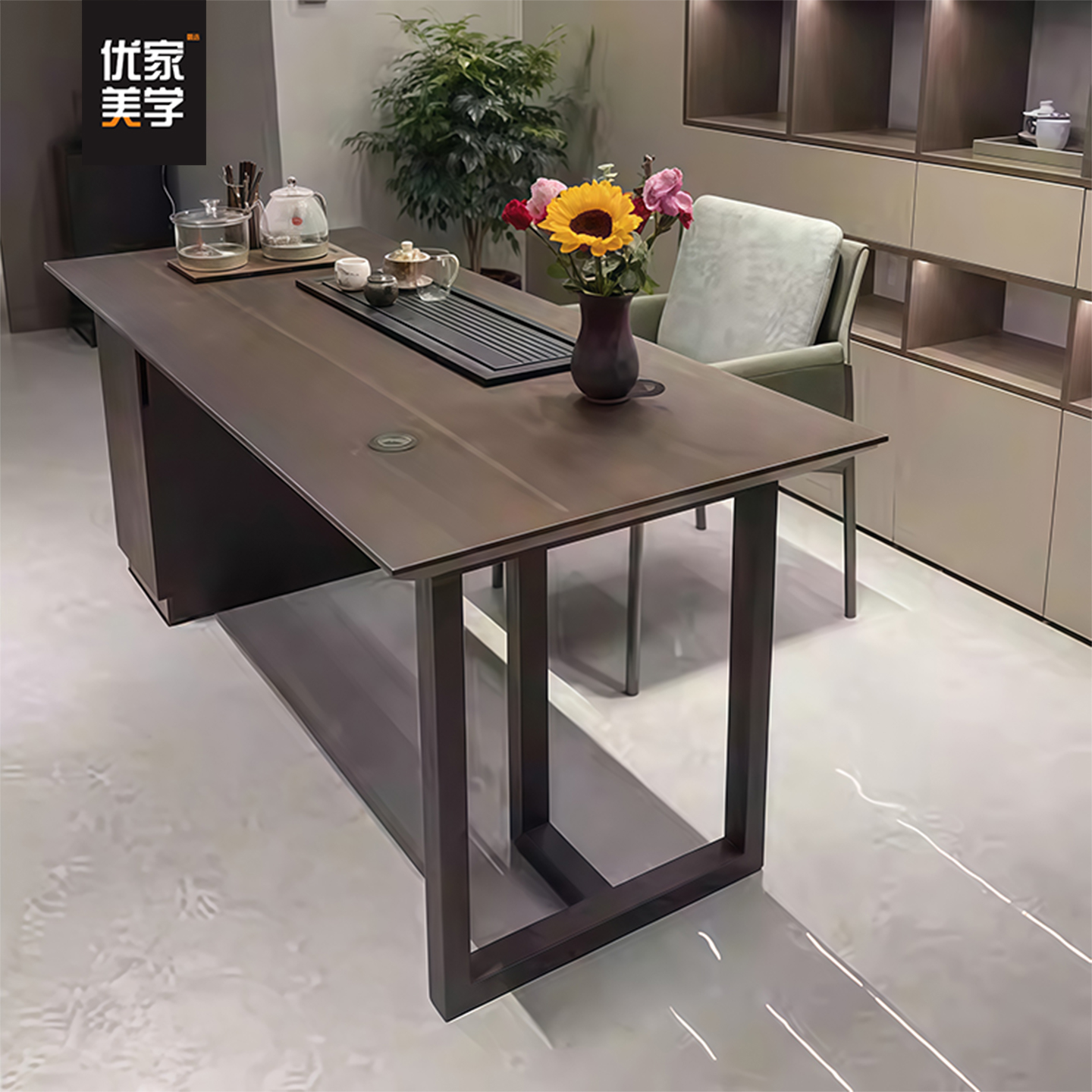 北美黑胡桃木新中式实木茶桌