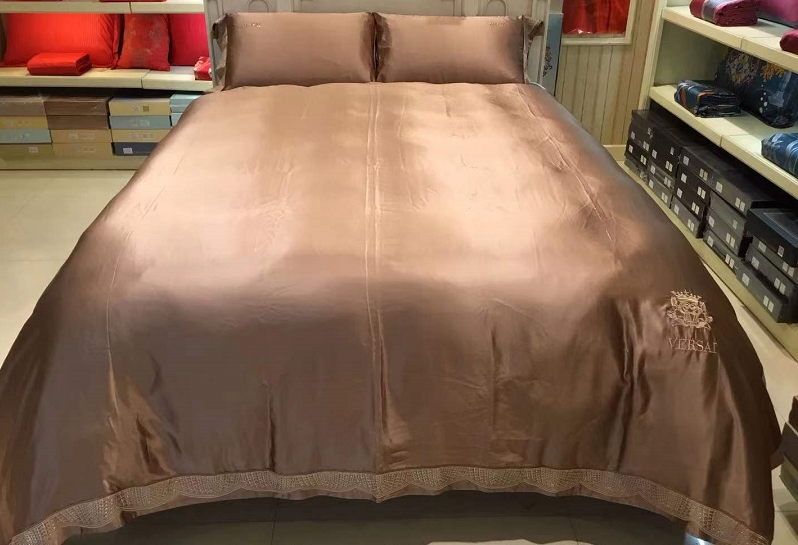 富安娜2022春夏新品全真丝四件套提花奢华蚕丝套件维莎款亚利桑那