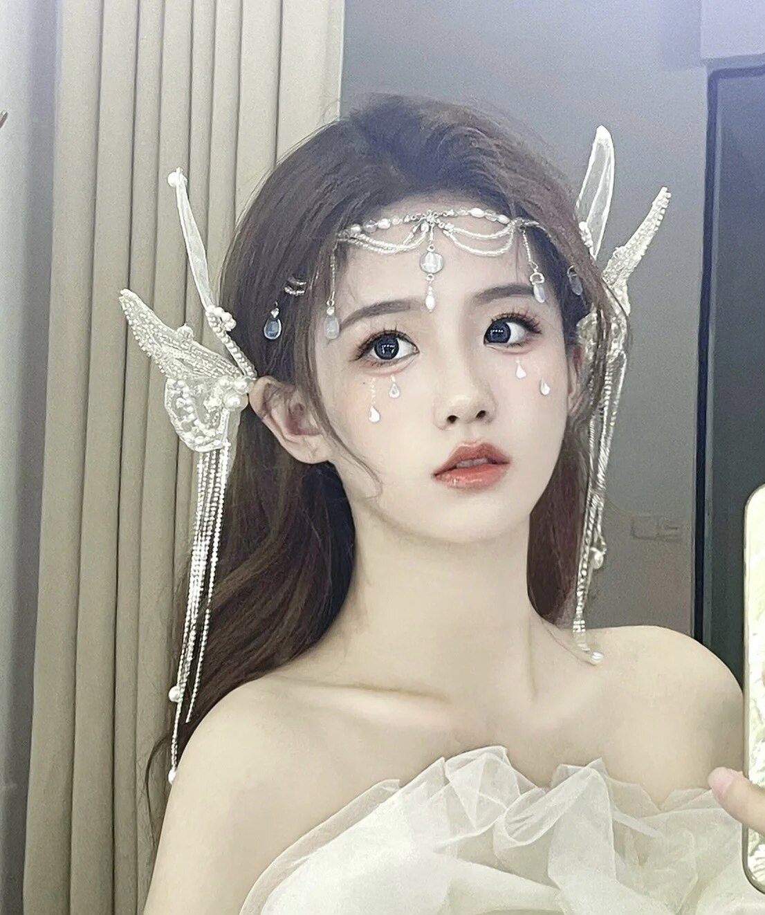 古风蝴蝶流苏发夹仙女对夹森系精灵妆容新娘头饰拍照写真额饰品